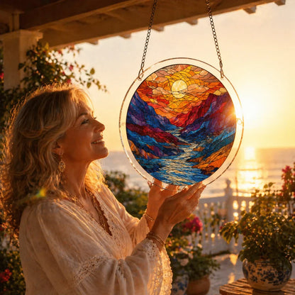 ☀️Acrylic Jigsaw Puzzle Suncatcher – 80-Piece DIY Window Hanging Decoration with Rainbow Light Effect