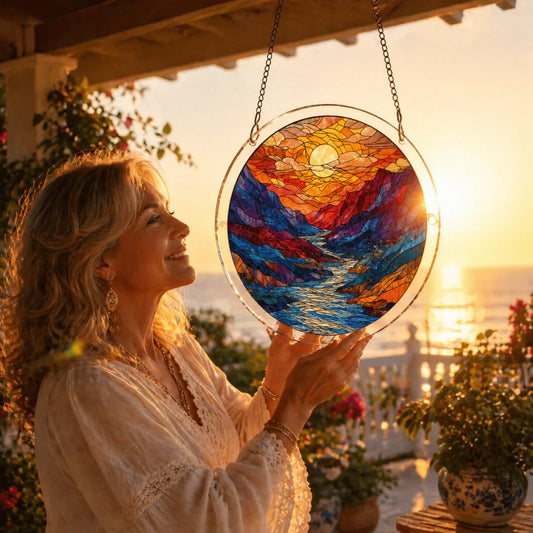 ☀️Acrylic Jigsaw Puzzle Suncatcher – 80-Piece DIY Window Hanging Decoration with Rainbow Light Effect
