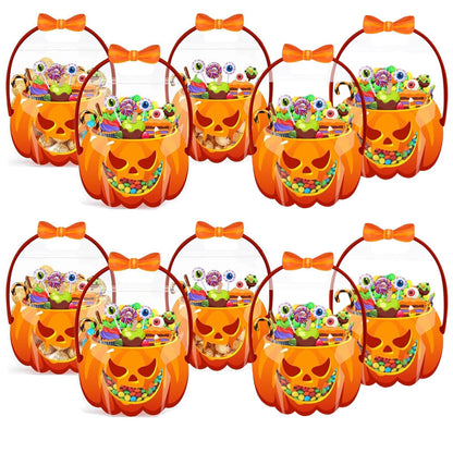 👻Halloween Bestsellers🎃Halloween Transparent Pumpkin Favor Bags✨Perfect for Party, Trick-or-Treat, Classroom Gifts