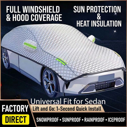 ⏳Time-Limited Special⏰Car Windshield Snow Cover – All‑season, multi‑layer. Covers hood, glass & side windows. Strong straps, no slipping! 🚙💨