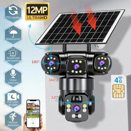 ⏳Time-Limited Special⏰6K 9MP Outdoor Wi-Fi Security Camera | 3 Lenses, 360° PTZ | IP66 Waterproof, Color Night Vision, Two-Way Audio, Motion Tracking