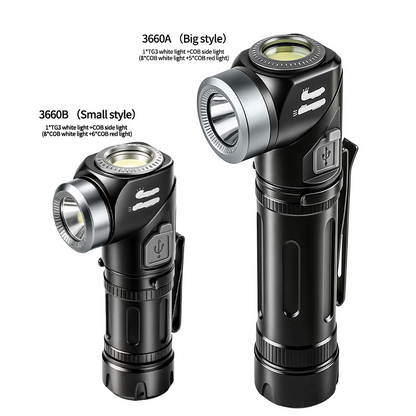 90° Rotating LED Headlamp & Flashlight