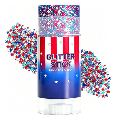4th of July Glitter Stick – Multi-Use Face, Body & Hair Glitter for Festivals & Patriotic Celebrations