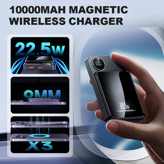 🔋✨Professional Magnetic Charger for Travelers & Professionals 🧲| 22.5W Wired & 15W Wireless | 10,000 mAh | Fast Delivery💥