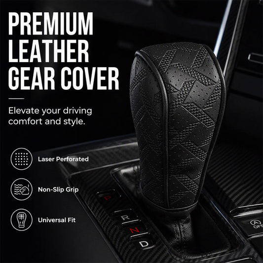 ⏳Time-Limited Special⏰Breathable Gear Shift Knob Cover – Laser-Perforated Leather, Cool & Dry Grip! ✨