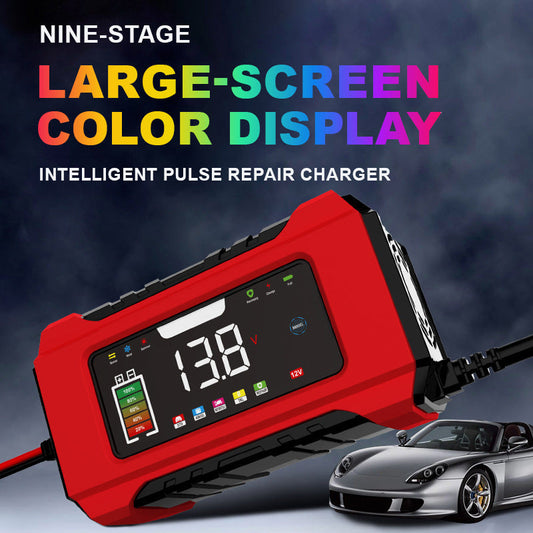 12V 6A Smart Car Battery Charger with LCD Display